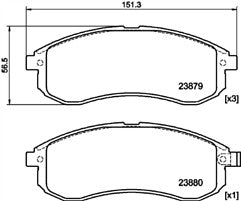 Mintex MDB2252 Front Brake Pad Set fits Mitsubishi