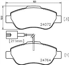 Mintex MDB3019 Front Brake Pad Set fits Ford Fiat