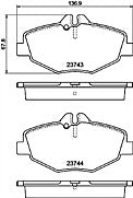 Mintex MDB2539 Front Brake Pad Set fits Mercedes