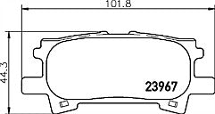 Mintex MDB2572 Rear Brake Pad Set fits Lexus Toyota