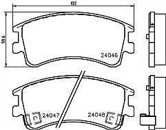 Mintex MDB2308 Front Brake Pad Set fits Mazda