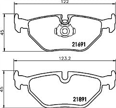 Mintex MDB1879 Rear Brake Pad Set fits BMW