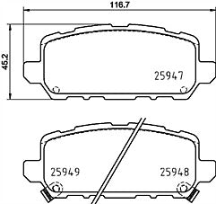 Mintex MDB3867 Rear Brake Pad Set fits Honda