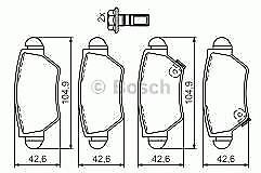 Bosch 0986494014 Brake Pad Set fits Vauxhall Opel