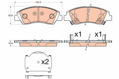 TRW GDB3618 Front Brake Pad Set fits Hyundai
