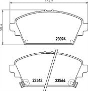 Mintex MDB1989 Front Brake Pad Set fits Honda MG Nissan
