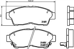 Mintex MDB1658 Front Brake Pad Set fits Toyota