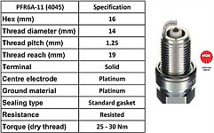 NGK PFR6A-11 Spark Plug set of 4