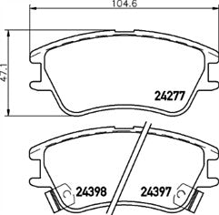 Mintex MDB2762 Front Brake Pad Set fits Hyundai