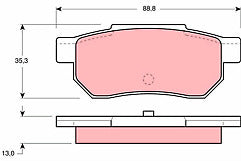 Girling 6107759 GDB775 Rear Brake Pad Set fits Honda