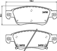 Pagid T1991 MDB3108 Front Brake Pad Set fits Infiniti