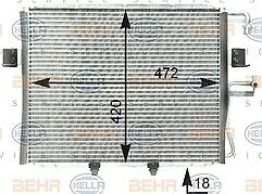 Hella 8FC351303-011 AC Air Conditioning Condenser fits Kia Sportage