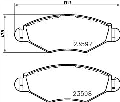 Mintex MDB2131 Front Brake Pad Set fits Citroen Peugeot